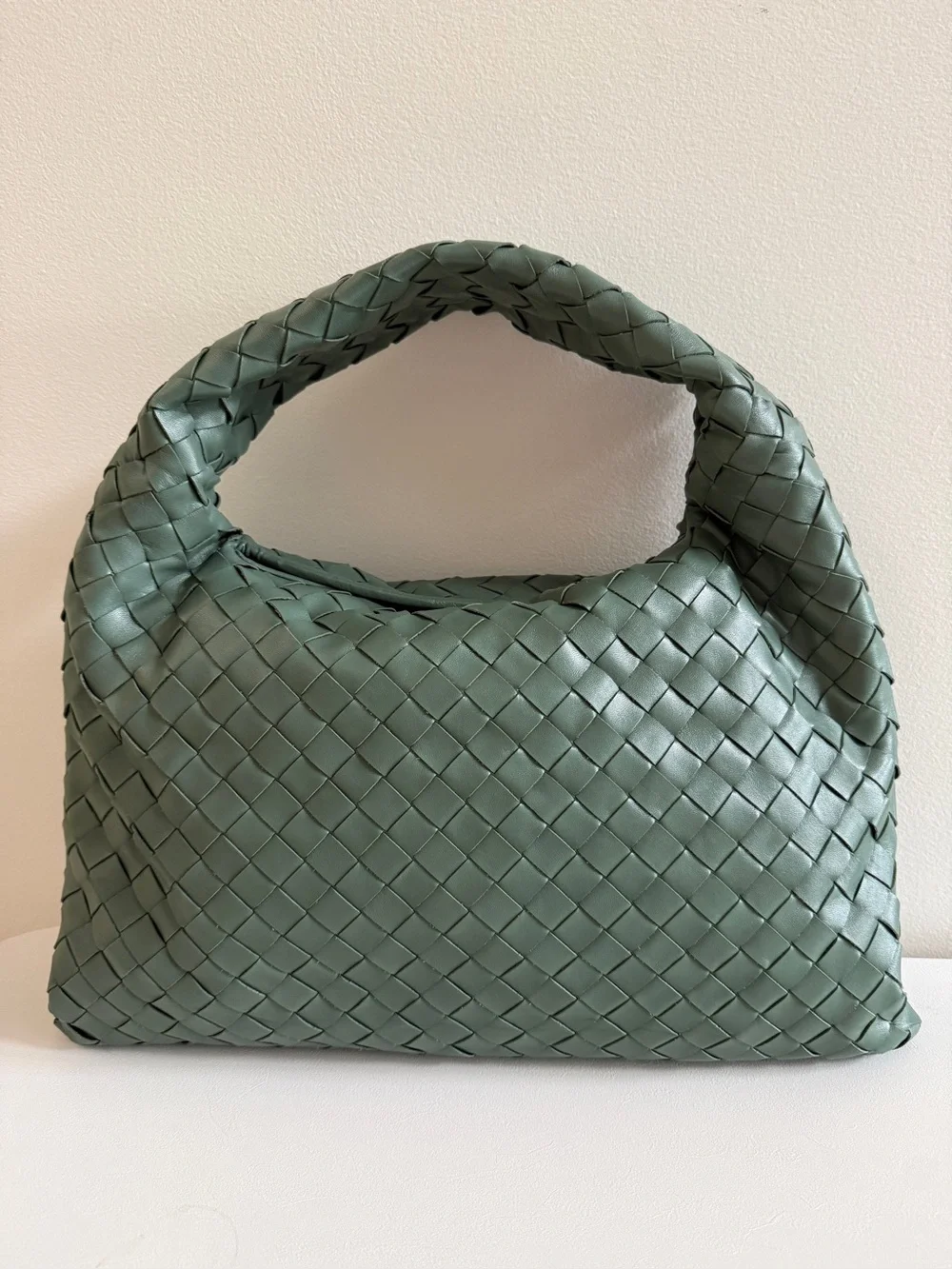 BOTTEGA VENETA Small Hop Nappa Intrecciato Leather Handbag Bag, Aloe Green